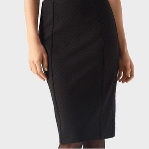 WHBM Black Dot Knit Pencil Skirt - Sz 2
